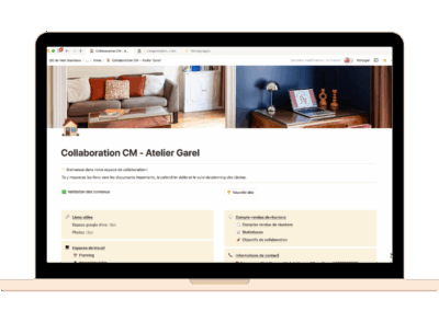 Espace collaboratif Notion community manager