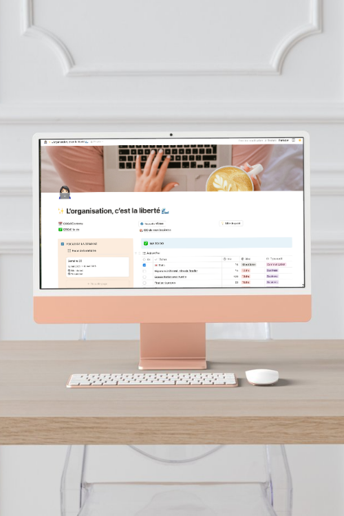 mokup ordinateur corail notion automatisations organisation business aix marseille